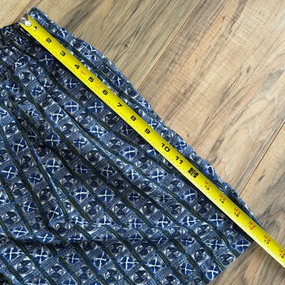 Vintage Columbia Mens M Blue Geometric Print Nylon Hiking Swim Shorts Suit